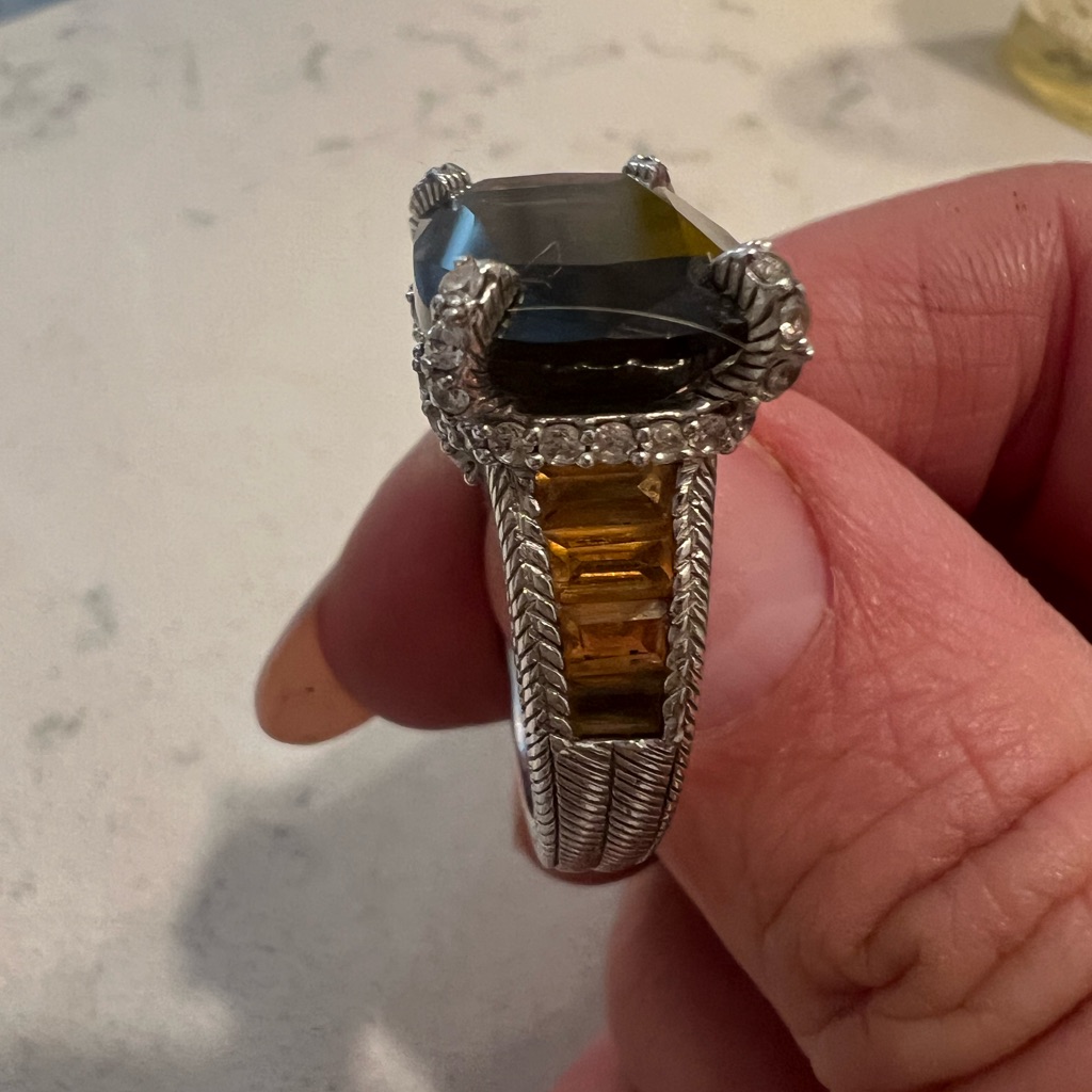 Judith Ripka Stunning Smokey Quartz Ring 130$